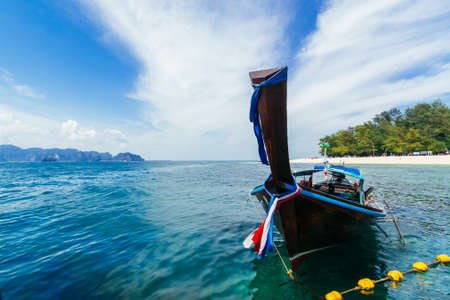 Amazing view from over long tail boat in the krabi river in Thailandの写真素材