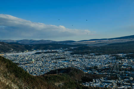 View on top of Kawaguchiko in japan