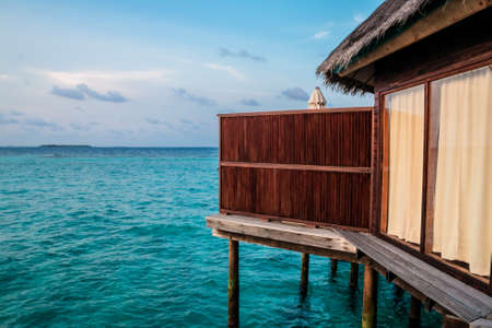 Beautiful tropical Maldives resort and island with beach and sea on blue sky for holiday vacationのeditorial素材