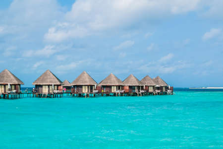 Beautiful tropical Maldives resort and island with beach and sea on blue sky for holiday vacationのeditorial素材