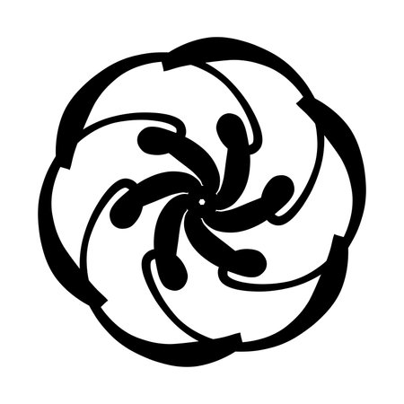 Black Ornamental flower design, suitable for user as your business icon in the field of beauty or decorationのイラスト素材
