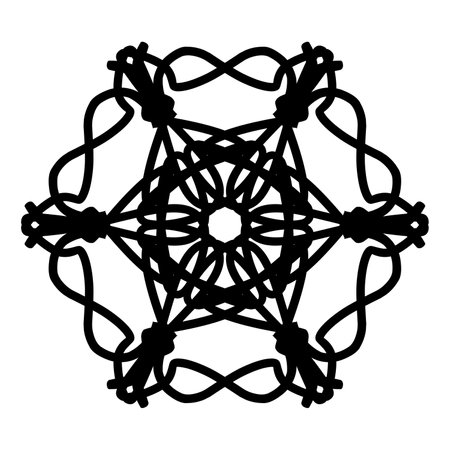 Black Ornamental flower design, suitable for user as your business icon in the field of beauty or decorationのイラスト素材