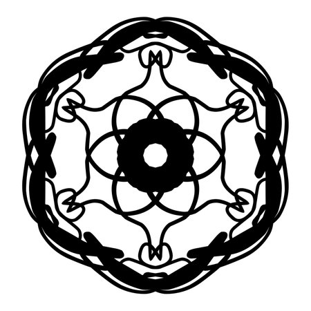 Black Ornamental flower design, suitable for user as your business icon in the field of beauty or decorationのイラスト素材