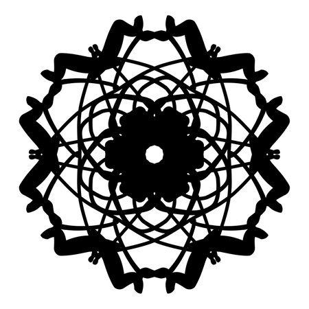 Black Ornamental flower design, suitable for user as your business icon in the field of beauty or decorationのイラスト素材