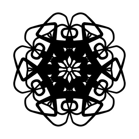 Black Ornamental flower design, suitable for user as your business icon in the field of beauty or decorationのイラスト素材