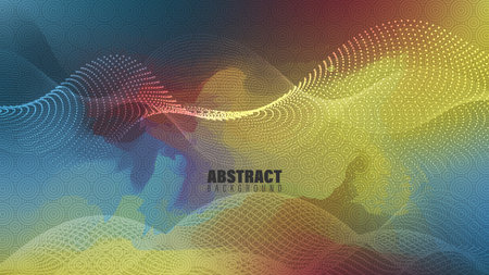 Abstract Background With Colorful Waves and Lineのイラスト素材