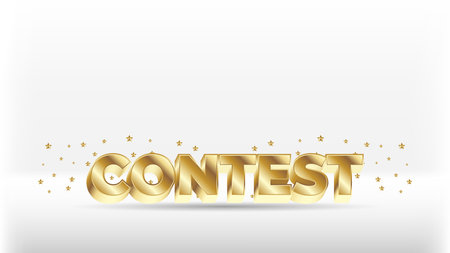 Contest banner with 3d golden text and starsのイラスト素材
