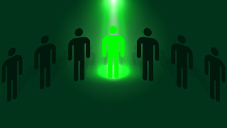 Human Resources concept: choosing the perfect candidate for the jobのイラスト素材