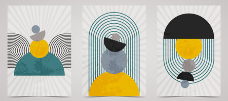 Abstract Decorative Wall Art, Boho wall posterのイラスト素材