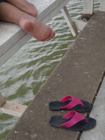 Relax in waterfront pavilionの写真素材