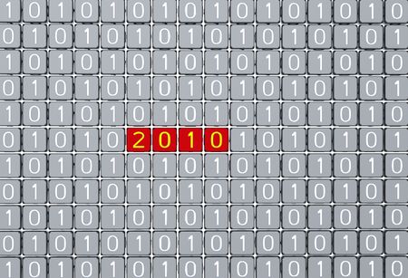 field of 010 with 2010, 3d render, background