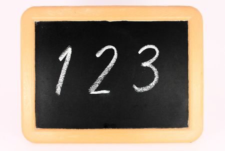 Little black chalkboard with numbers, isolated