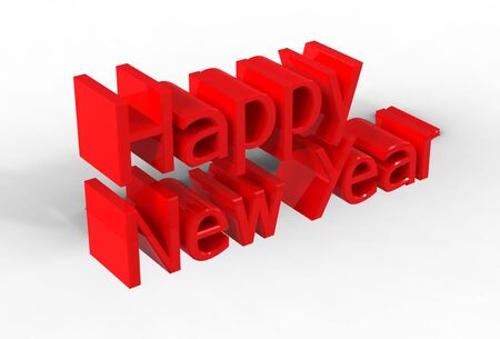 Happy New Year, 3d render, isolated on whiteの写真素材