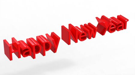 Happy New Year, 3d render, isolated on white