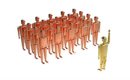 Army of robots, render, isolated on whiteの写真素材