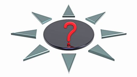 Question mark with directions isolated on whiteの写真素材