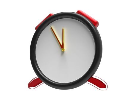 Clock 3d render isolated on white background
