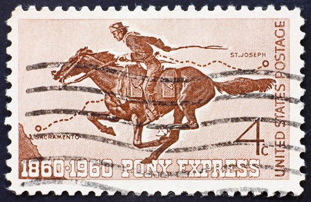 UNITED STATES OF AMERICA - CIRCA 1960: a stamp printed in the United States of America shows Pony...