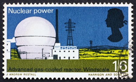 GREAT BRITAIN – CIRCA 1966: a stamp printed in the Great Britain shows Windscale atomic reactor,...