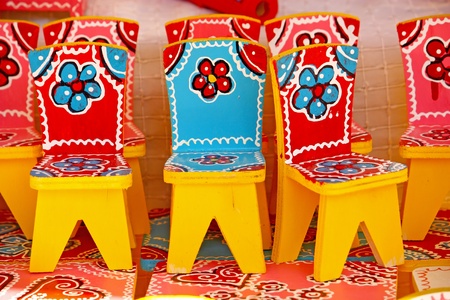 Three little wooden chair toy and decorative element