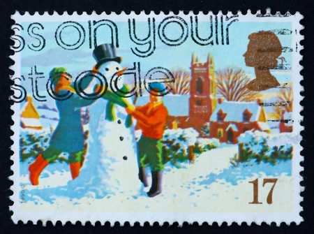 GREAT BRITAIN - CIRCA 1990: a stamp printed in the Great Britain shows Children’s in play and...