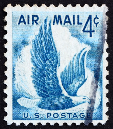 UNITED STATES OF AMERICA - CIRCA 1954: a stamp printed in the United States of America shows Eagle...