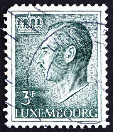 LUXEMBOURG - CIRCA 1965: a stamp printed in the Luxembourg shows Jean, Grand Duke of Luxembourg, Ruled from 1964 to 2000, circa 1965のeditorial素材