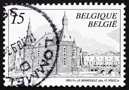 BELGIUM - CIRCA 1993: a stamp printed in the Belgium shows Castle Jehay, Belgium, circa 1993の写真素材