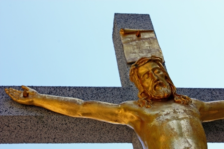 Jesus Christ crucified symbol of God's eternal loveのeditorial素材