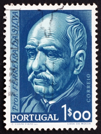 PORTUGAL - CIRCA 1956: a stamp printed in the Portugal shows Prof. Antonio Joaquim Ferreira da Silva, Chemist, Centenary of the Birth, circa 1956のeditorial素材