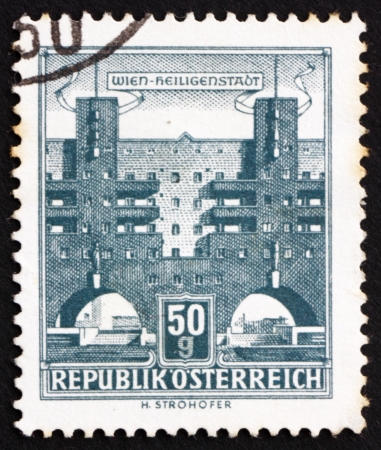 AUSTRIA - CIRCA 1959: a stamp printed in the Austria shows Heiligenstadt, Vienna, circa 1959のeditorial素材