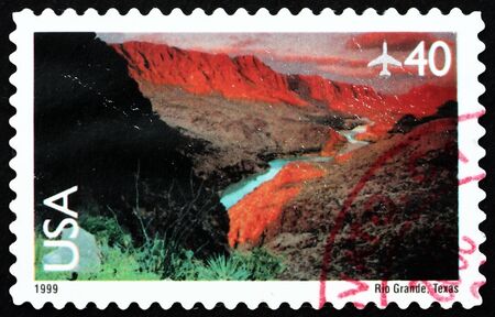 UNITED STATES OF AMERICA - CIRCA 1999: a stamp printed in the USA shows View of Rio Grande, River,...