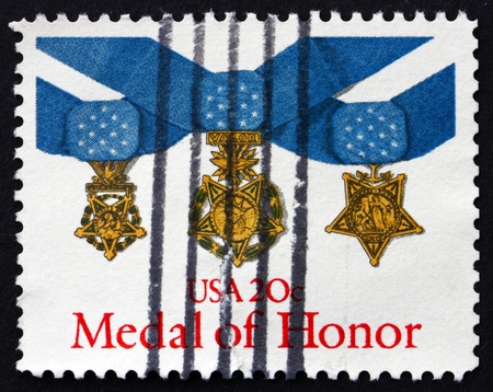 UNITED STATES OF AMERICA - CIRCA 1983: a stamp printed in the USA shows Medal of Honor, circa 1983