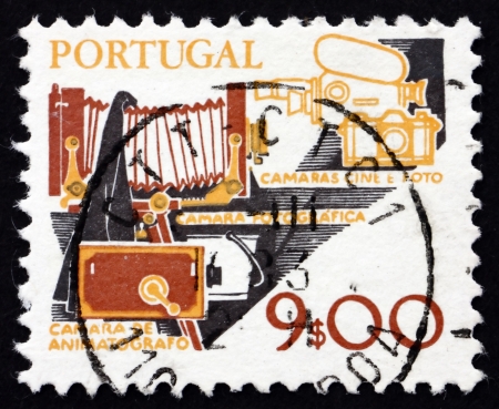 PORTUGAL - CIRCA 1978: a stamp printed in the Portugal shows Photography, Old and New, circa 1978のeditorial素材