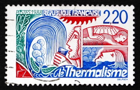 FRANCE - CIRCA 1988: a stamp printed in the France shows Thermal Springs, Tourism, circa 1988