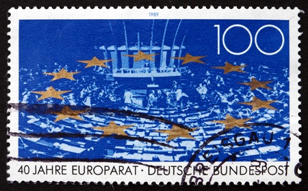 GERMANY - CIRCA 1989: a stamp printed in the Germany shows Parliamentary Assembly, Stars, Council of...