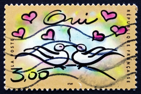 FRANCE - CIRCA 1999: a stamp printed in the France shows Yes, Marriage, Announcement, circa 1999