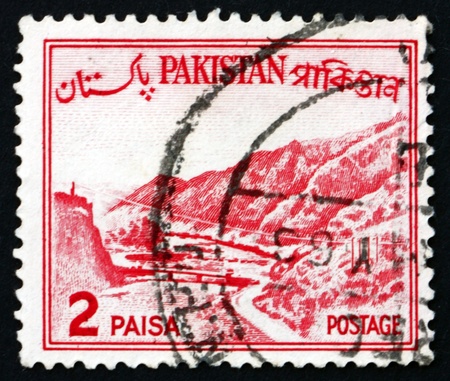 PAKISTAN - CIRCA 1960: a stamp printed in Pakistan shows Khyber Pass, Mountain Pass Connecting...