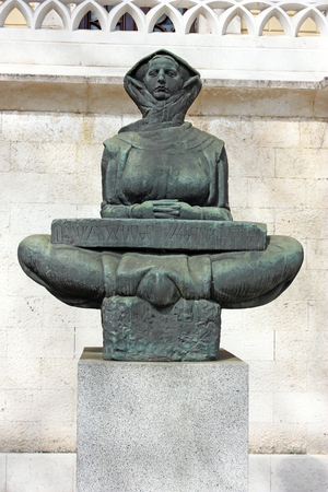 History of the Croats (Povijest Hrvata), sculpture by Ivan Mestrovic, located in front of the building of Zagreb Law Facultyのeditorial素材