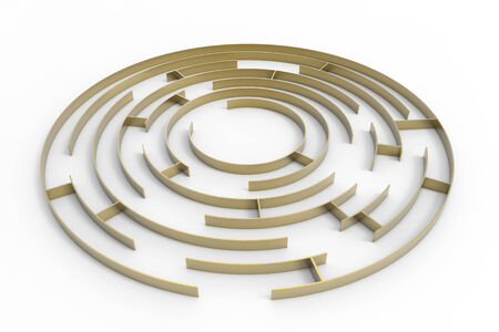 Labyrinth, 3d, render, isolated on whiteの写真素材