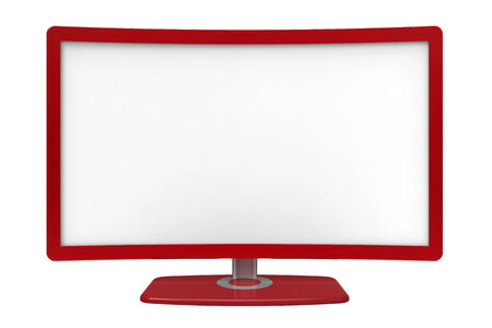 Curved tv screen, isolated on white backgroundの写真素材