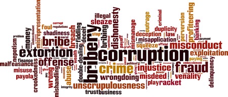 Corruption word cloud concept. Vector illustrationのイラスト素材
