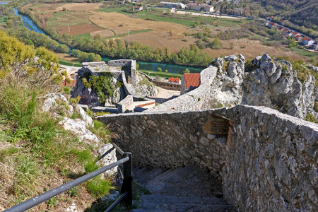 Part of the fortress of Knin, second largest military fortification in the Europe, city of Knin, Croatiaの写真素材