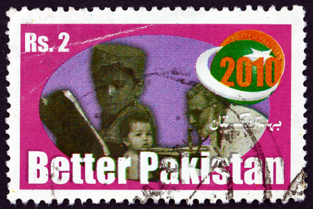 PAKISTAN - CIRCA 1998: a stamp printed in Pakistan dedicated to Better Pakistan, Health Care, circa 1998のeditorial素材