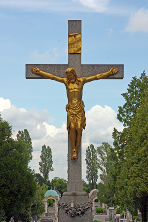 Jesus Christ crucified symbol of God's eternal loveの写真素材