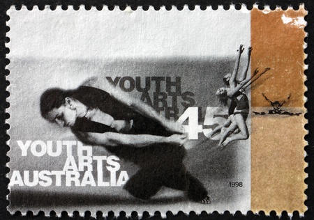 AUSTRALIA - CIRCA 1998: a stamp printed in Australia shows Dancing, Performing and Visual Arts, Young People, circa 1998のeditorial素材