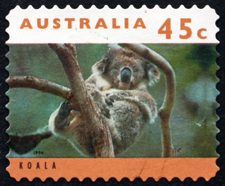AUSTRALIA - CIRCA 1994: a stamp printed in Australia shows Koala in Tree, circa 1994