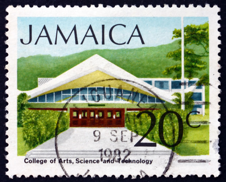 JAMAICA - CIRCA 1972: a stamp printed in Jamaica shows College of arts, science and technology, circa 1994のeditorial素材