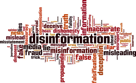 Disinformation word cloud concept. Vector illustration
