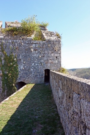 Part of the fortress of Knin, second largest military fortification in the Europe, city of Knin, Croatiaの写真素材